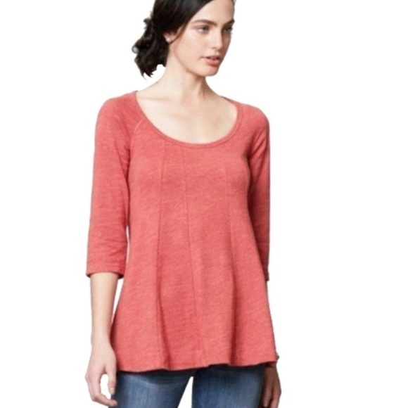 Anthropologie Tops - Anthropologie Deletta Orange Pathed Seams Blouse​​​​​​
